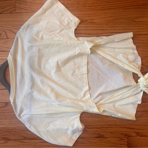 A New Day light yellow tie-back T-shirt - Picture 5 of 5